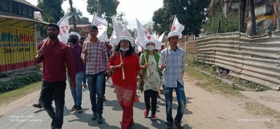 SFI organized a rally in Khowai against ‘Privatization of Education’, demanded to repeal Govt's decision